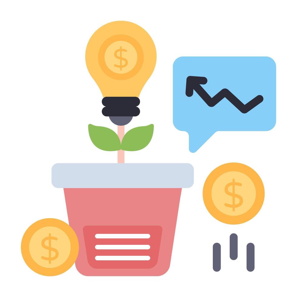 A trendy vector design icon of dollar plant