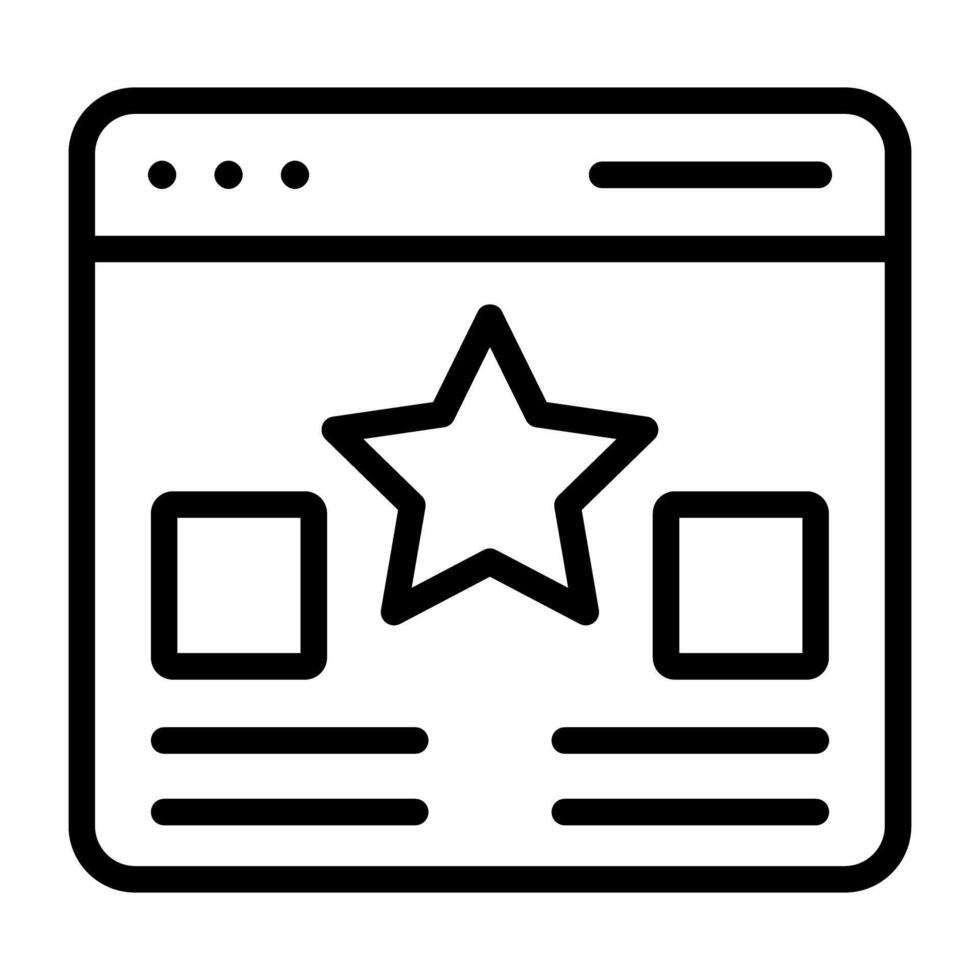 Outline design, icon of web rating vector