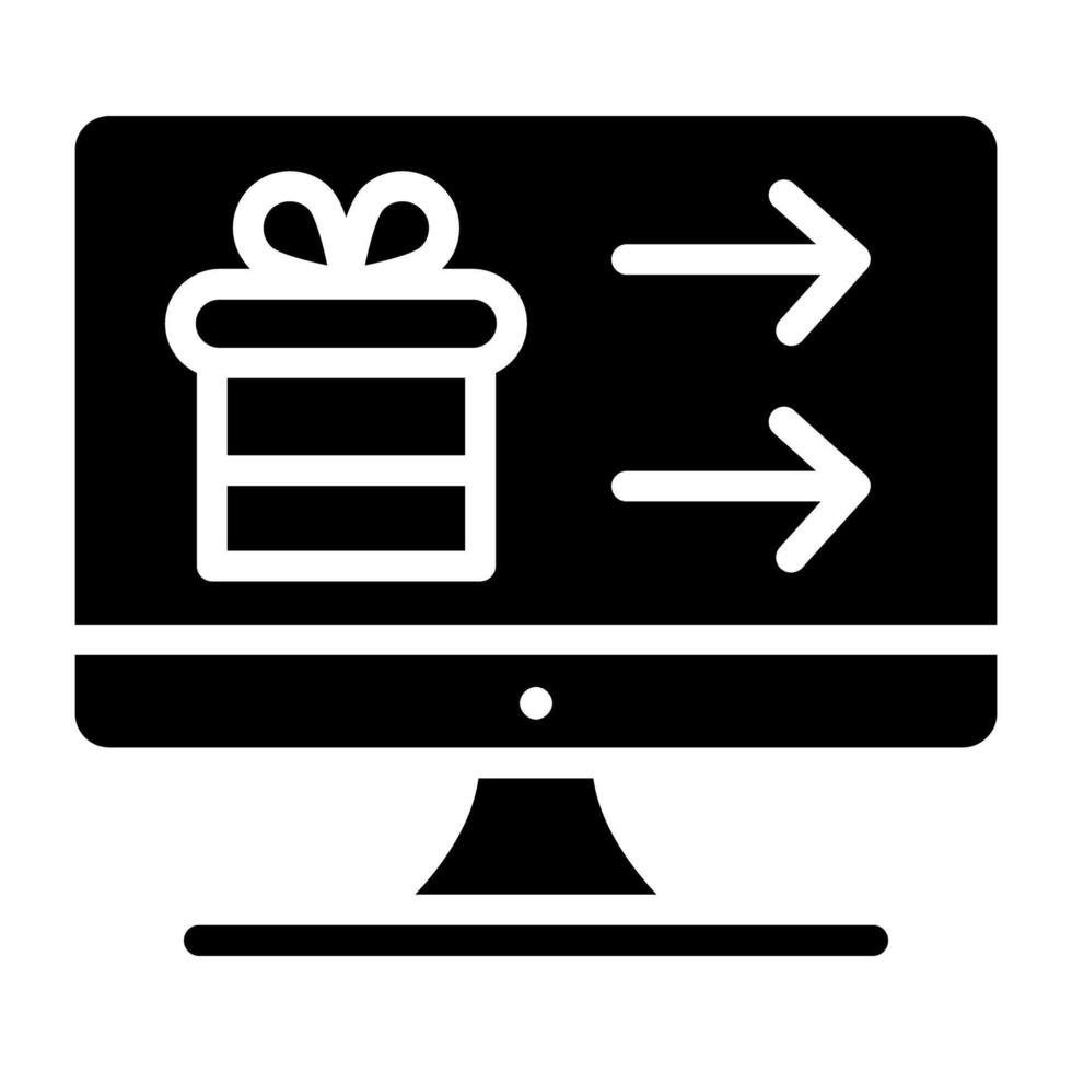 An icon design of online gift box vector