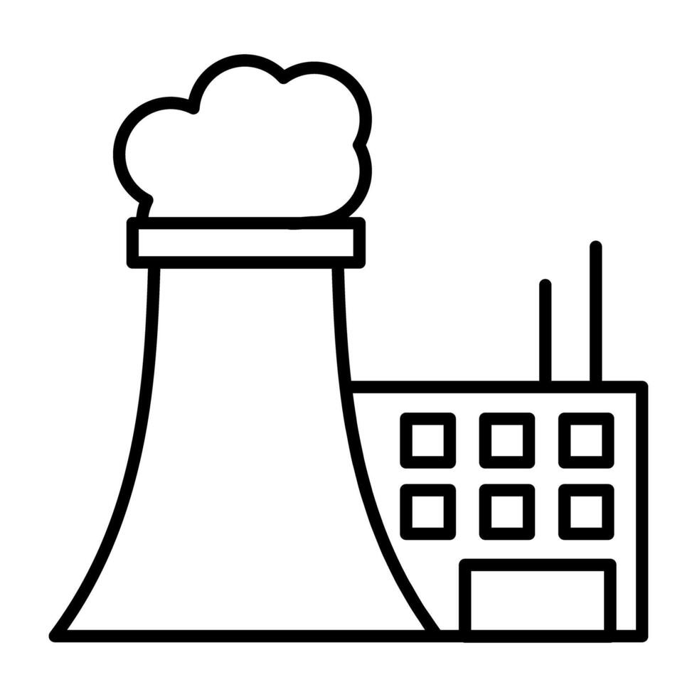 A linear design, icon of power plant vector