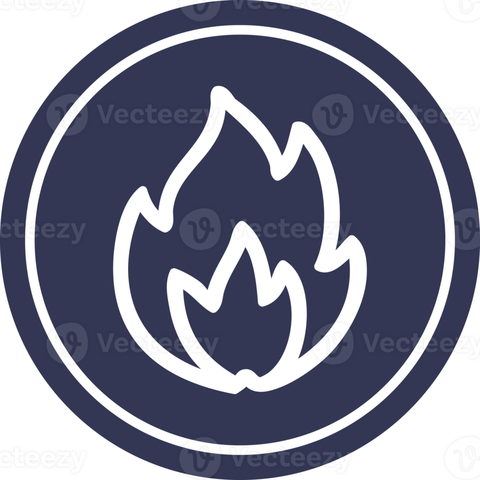 simple flame circular icon symbol png