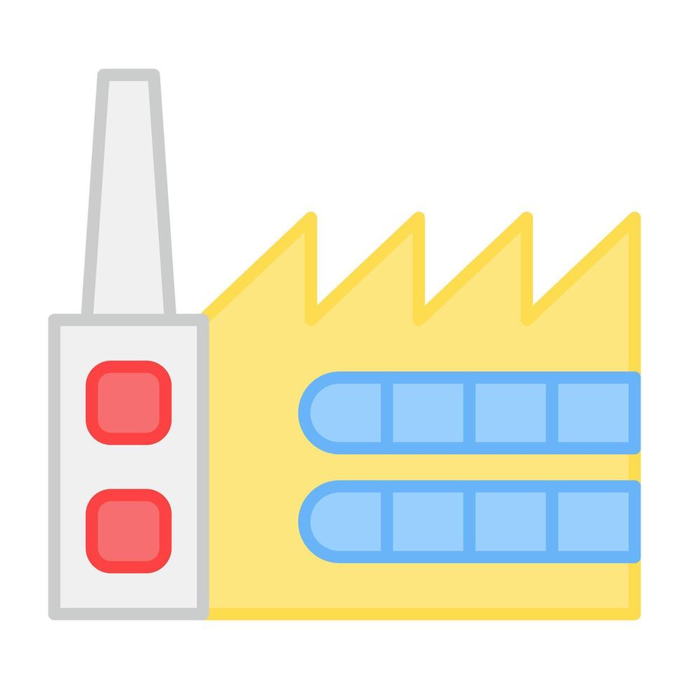 A flat design, icon of factory vector