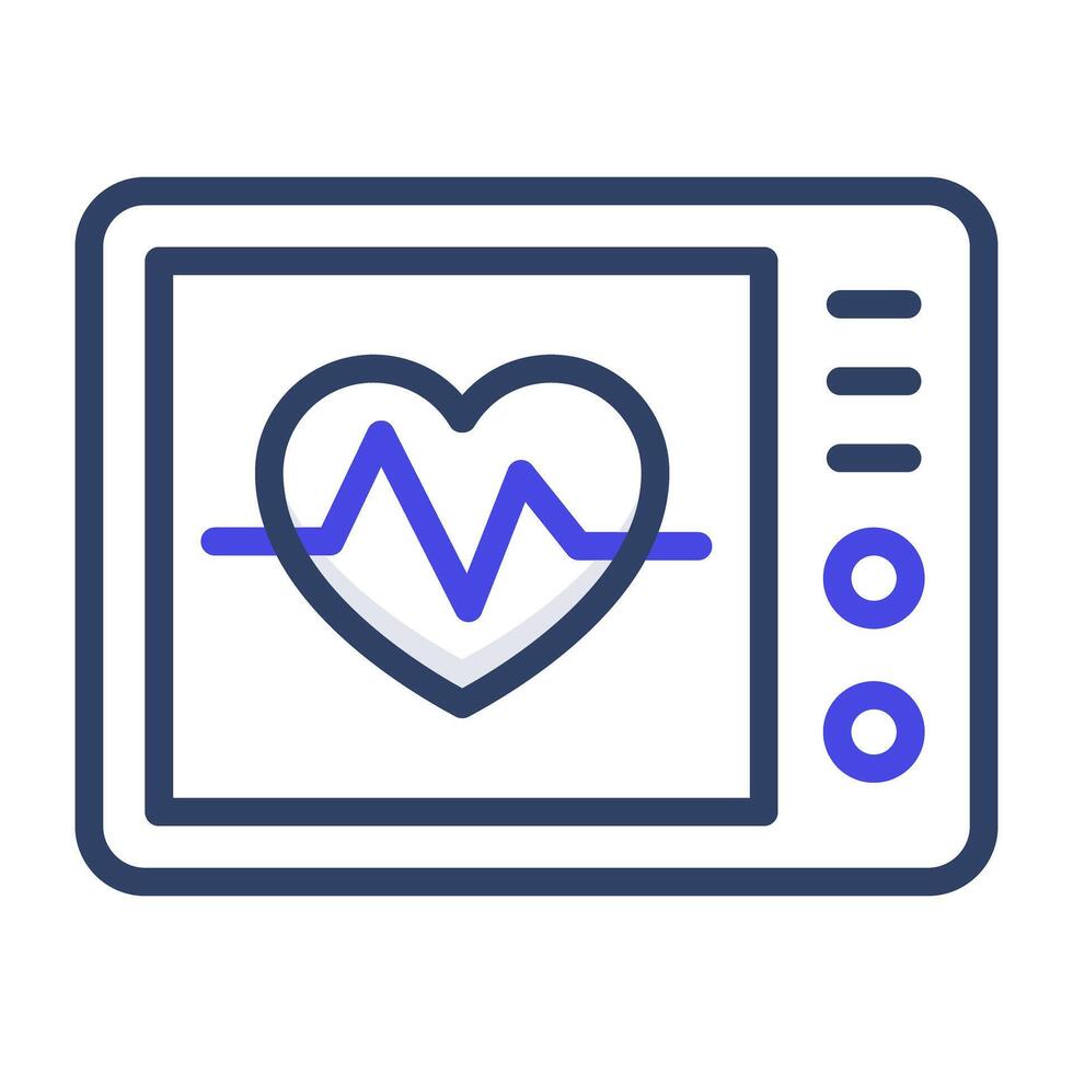 Heartbeat inside monitor depicting cardiography icon vector