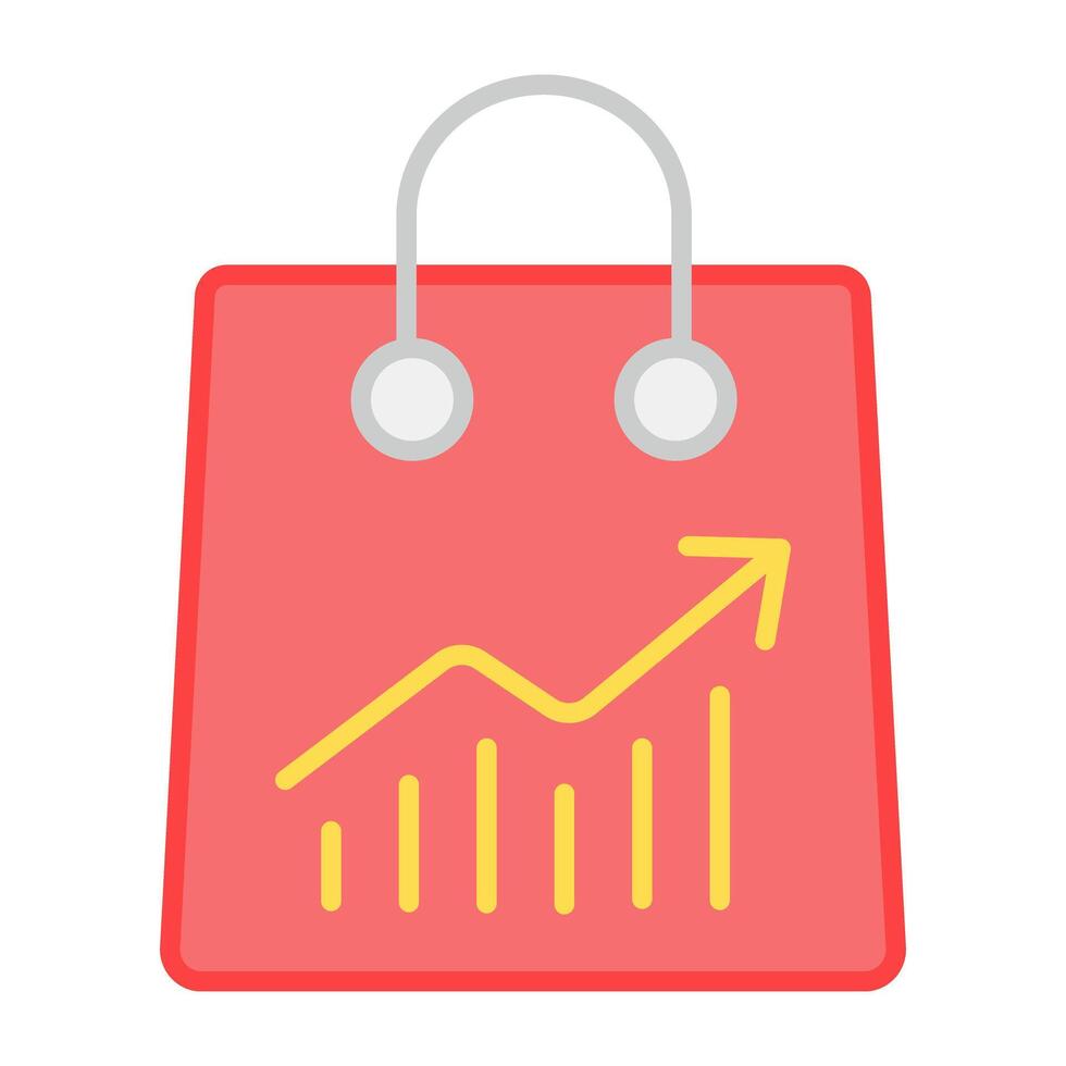 A flat design, icon of shopping analytics vector