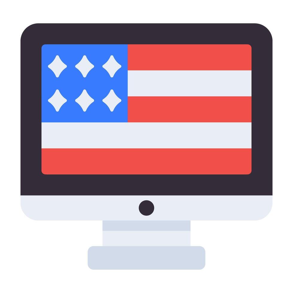 A flat design icon of online flag vector