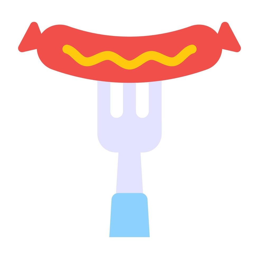 Frankfurter food flat icon vector