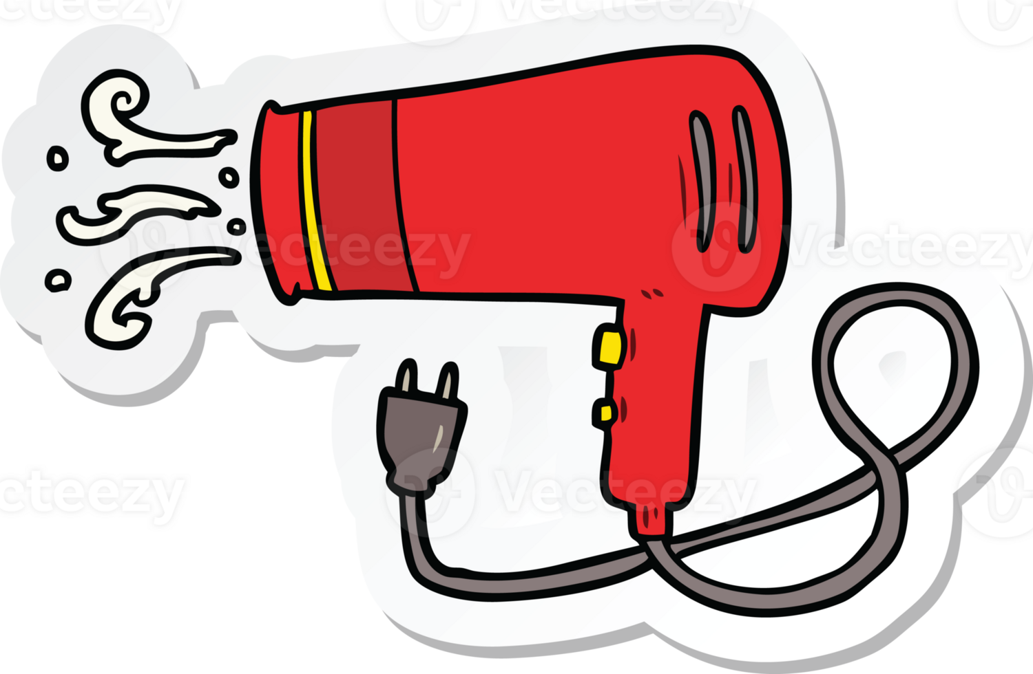 sticker of a cartoon electric hairdryer png