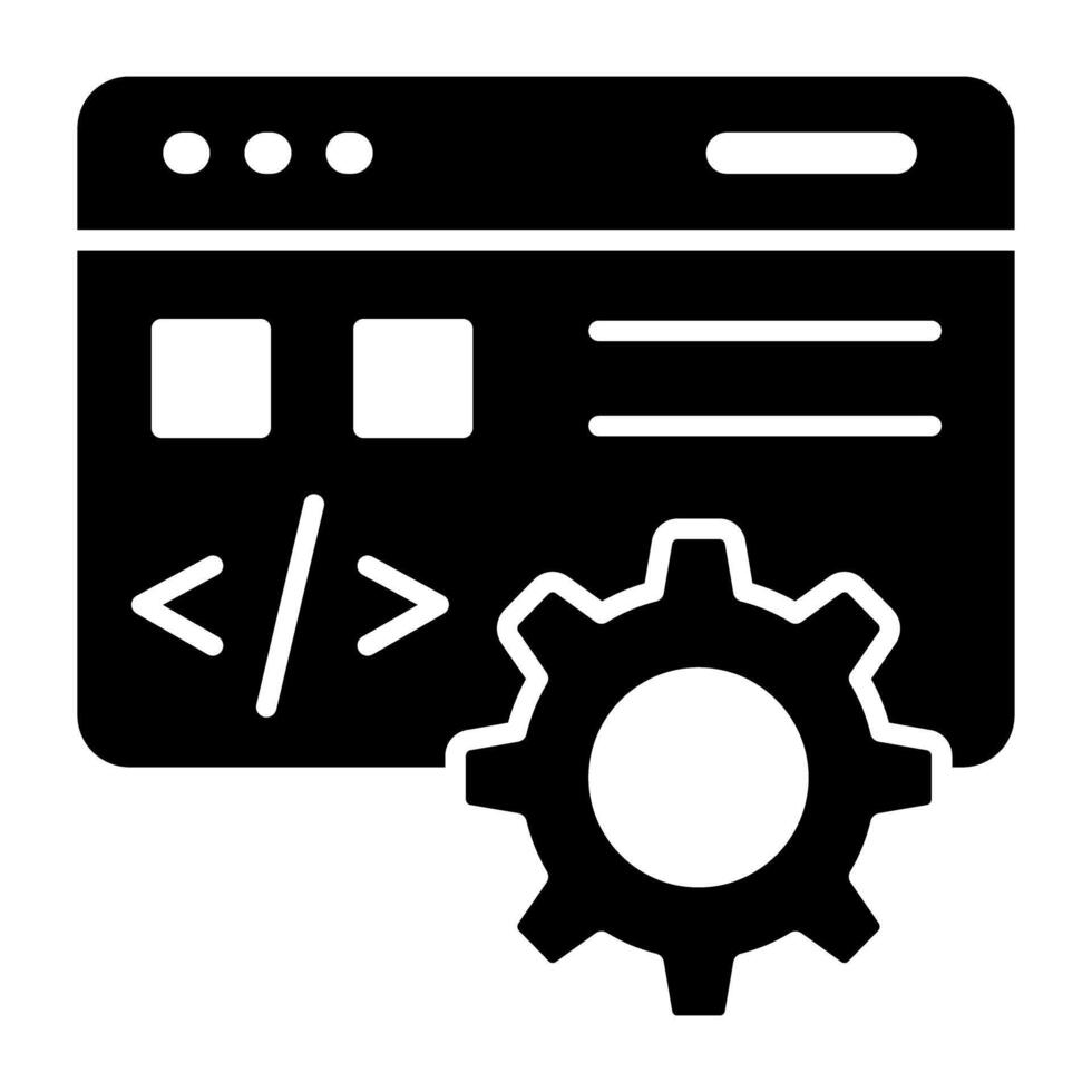 A glyph design, icon of web development vector