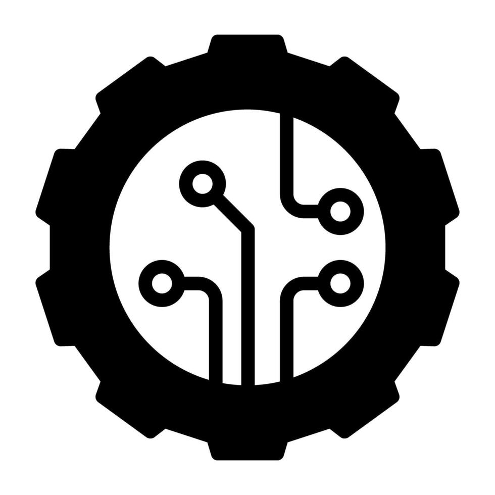 A solid design, icon of digital setting vector