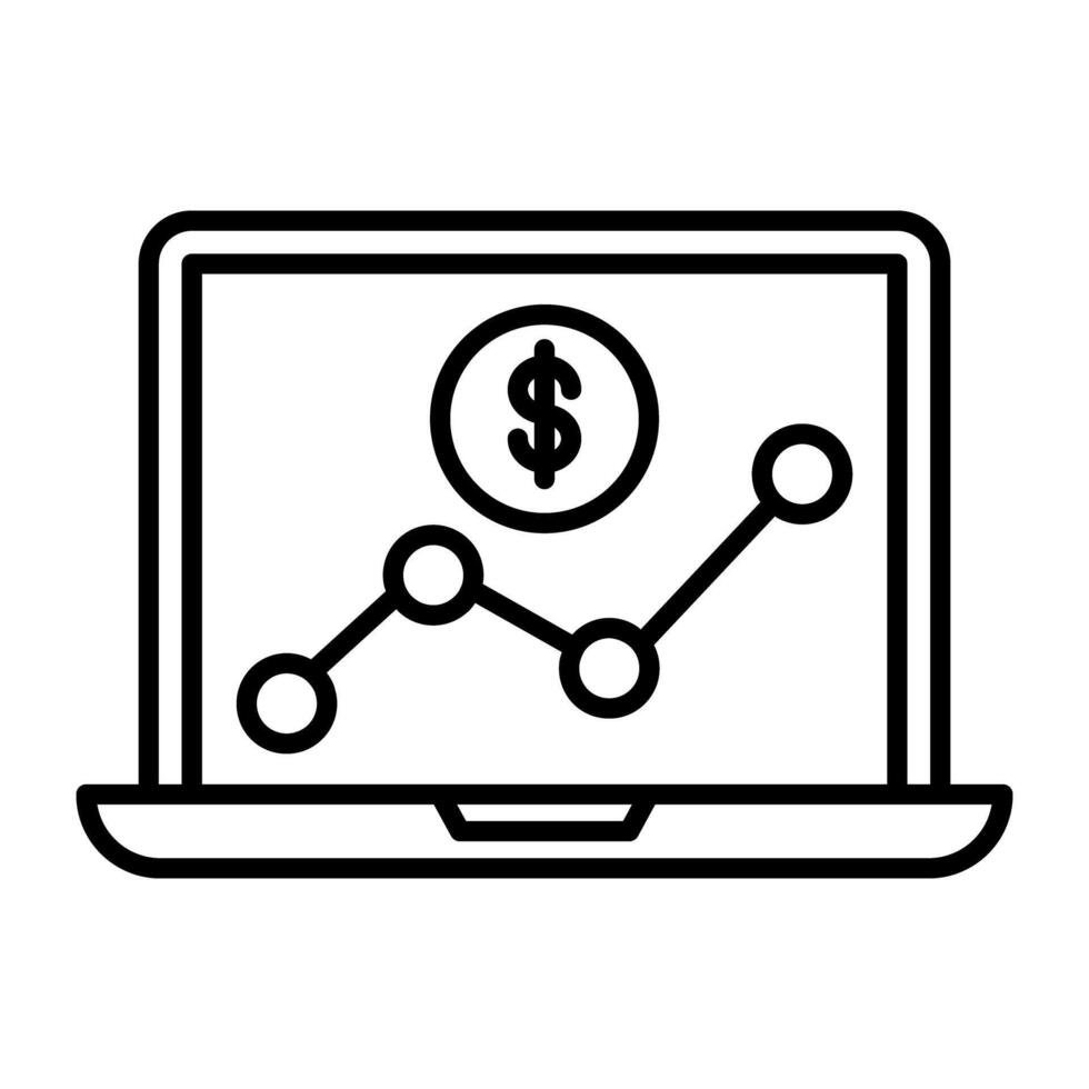A linear design, icon of financial chart vector