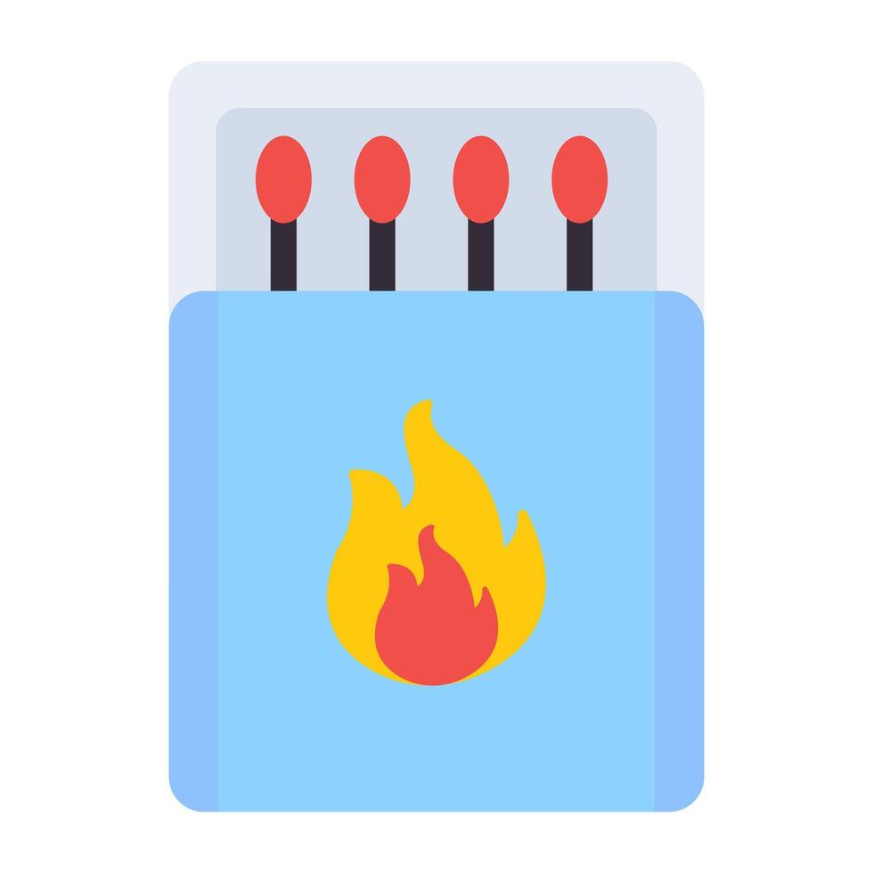A flat design, icon of match box vector