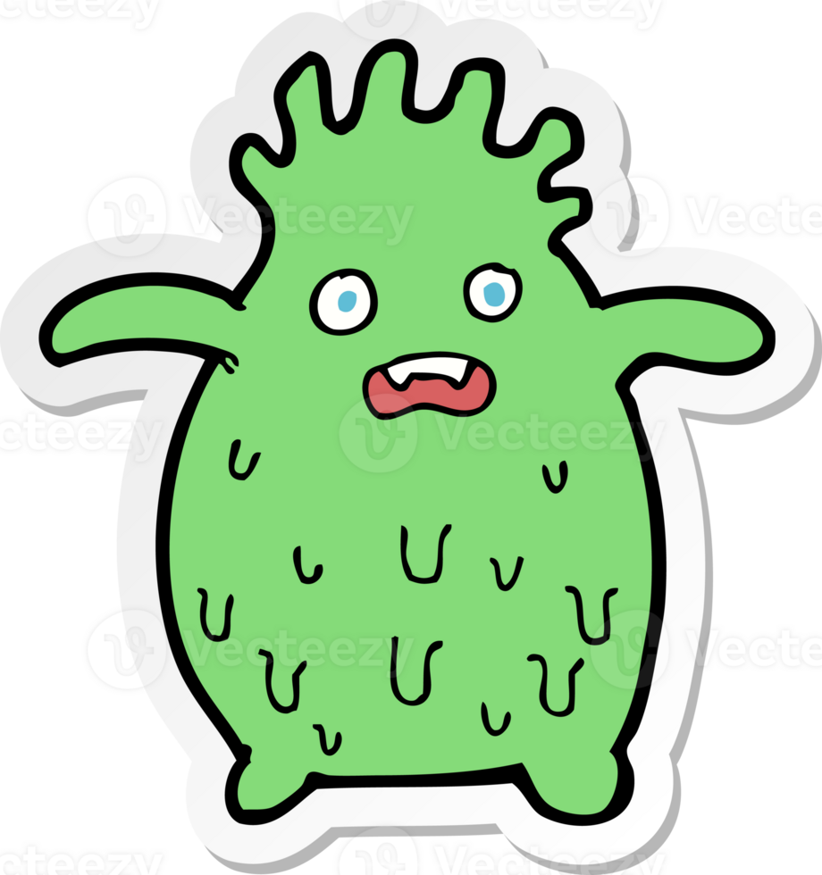 sticker of a cartoon funny slime monster png