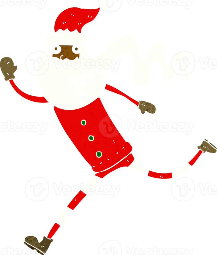 cartoon running santa png