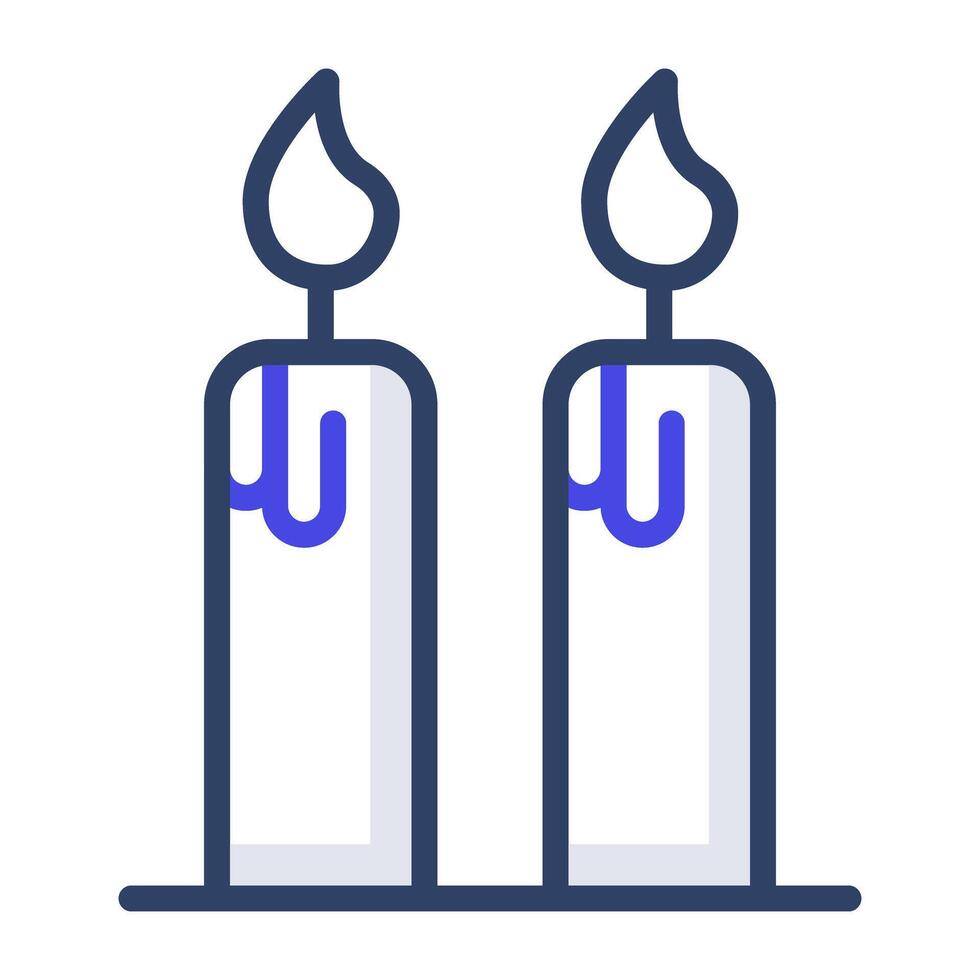 moderno estilo icono de ardiente velas vector