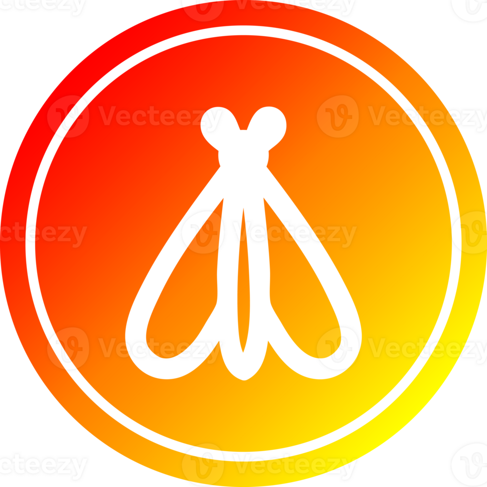 flying insect circular icon with warm gradient finish png