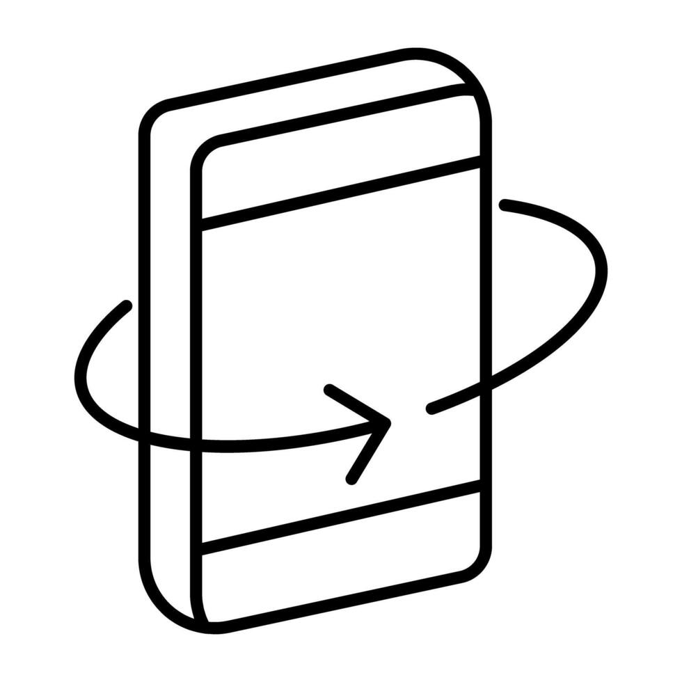 Rotating arrow with smartphone, icon of tilt control vector