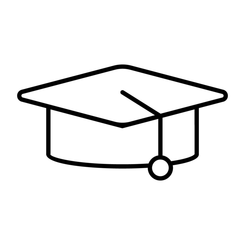 Academic cap icon in modern style, mortarboard vector