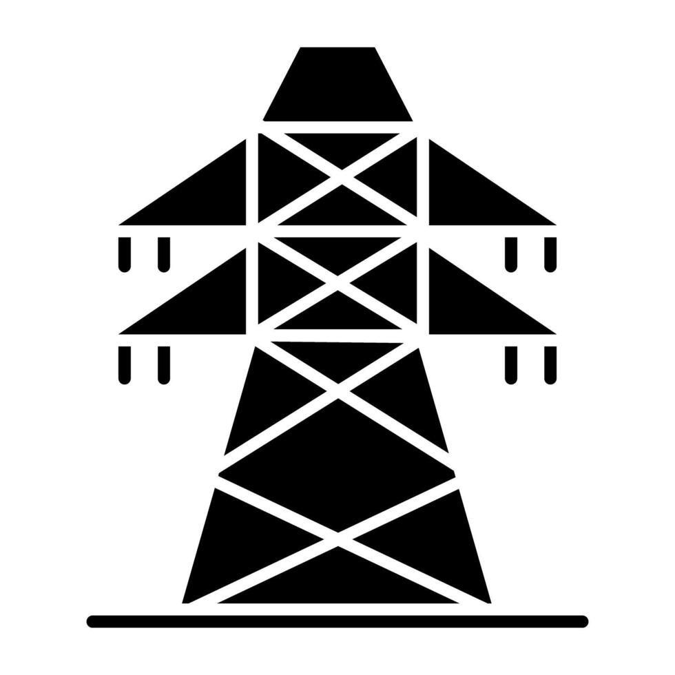 A glyph design, icon of electric pole vector