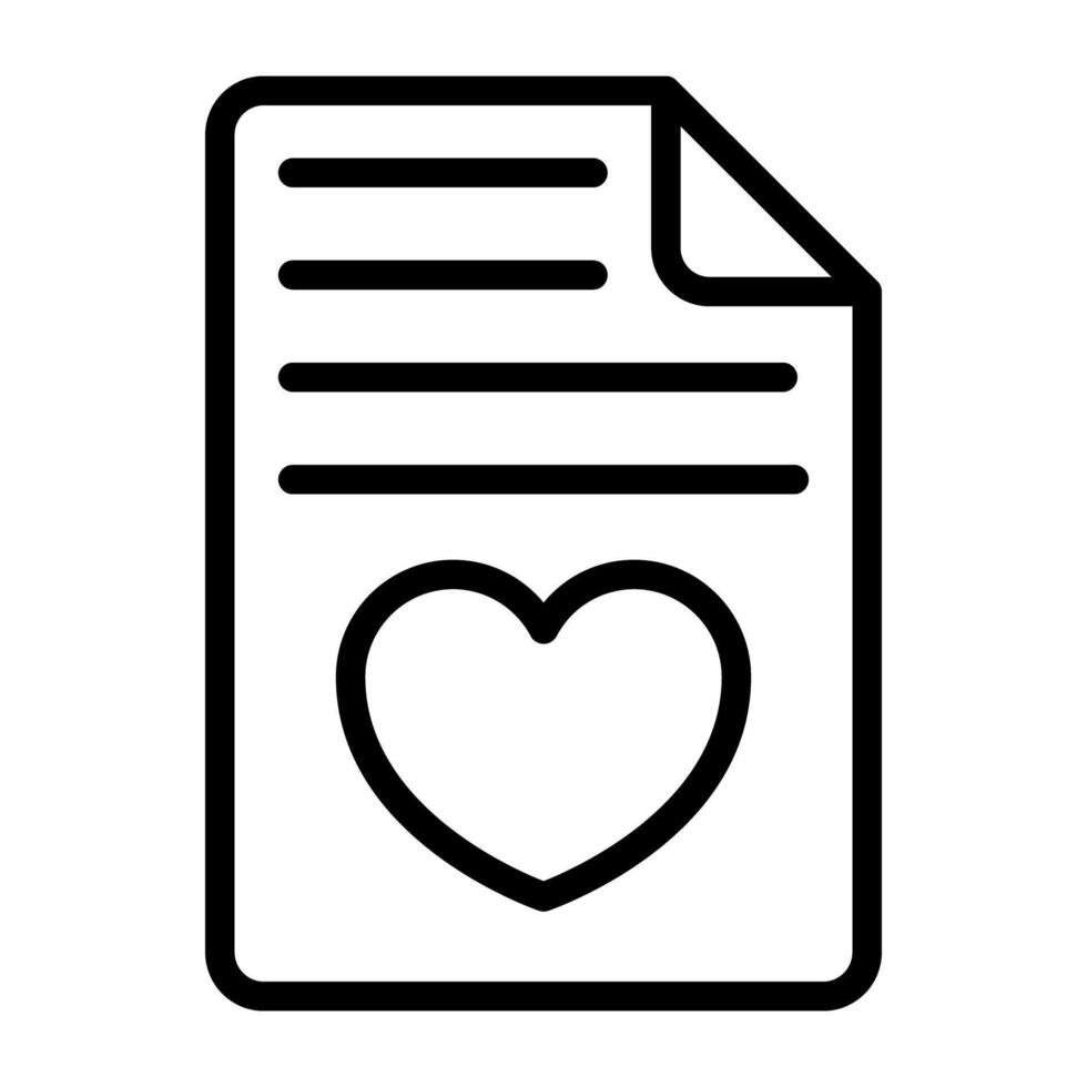 Heart on paper inside envelope, love letter icon vector