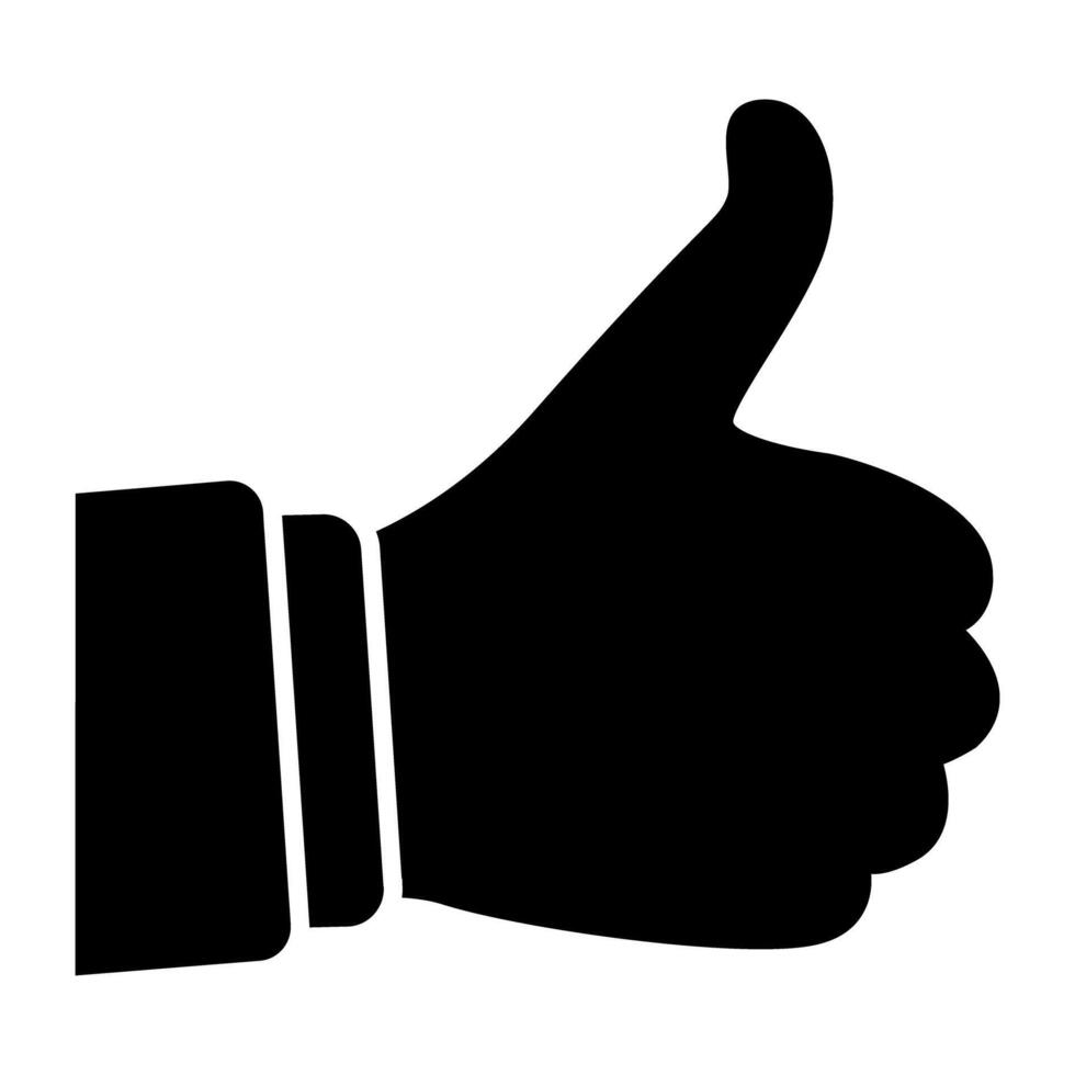 Thumbs up showing concept of positive feedback vector