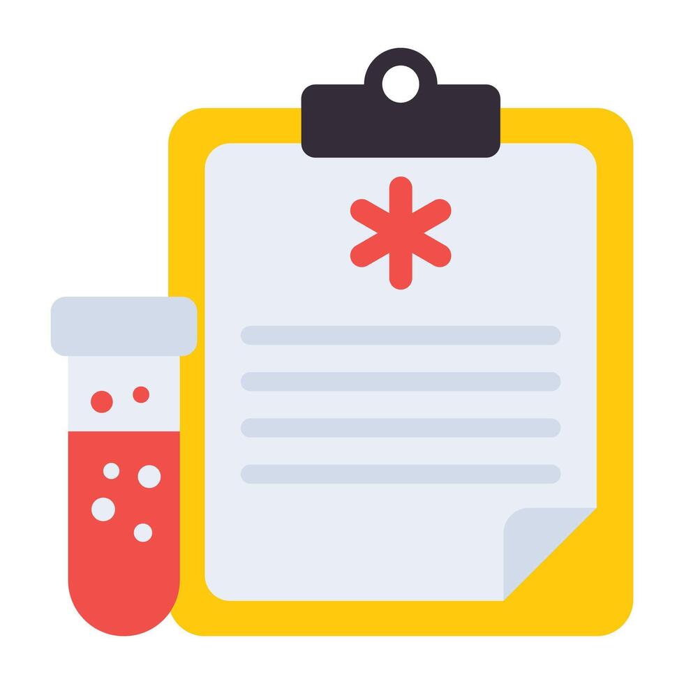 An editable flat vector of medical report