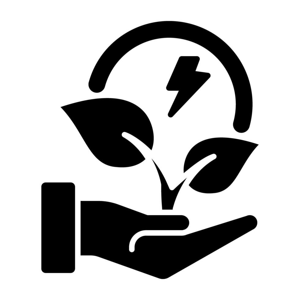 A glyph design, icon of ecology care vector