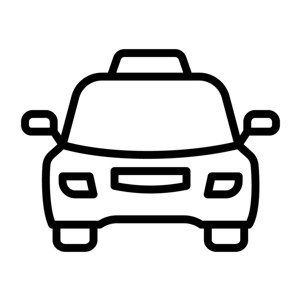 Taxi lineal icono diseño, local transporte automóvil vector