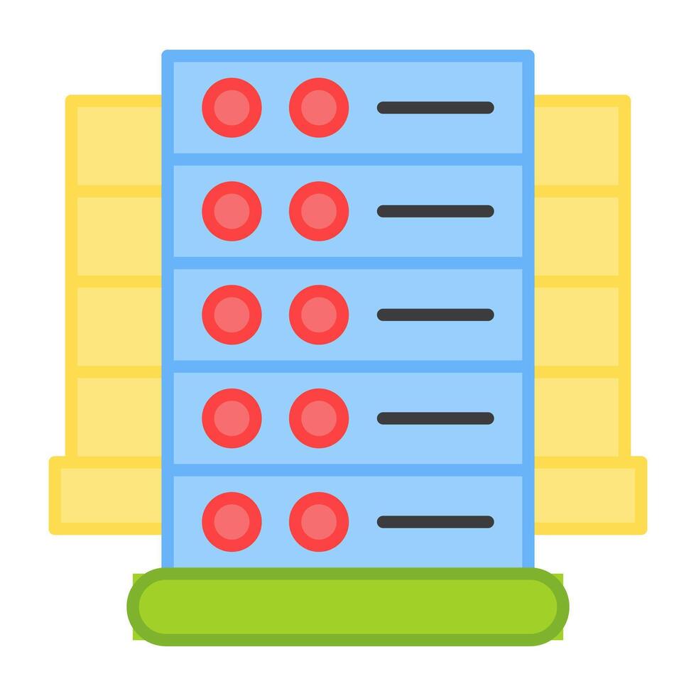 A flat design, icon of network server vector