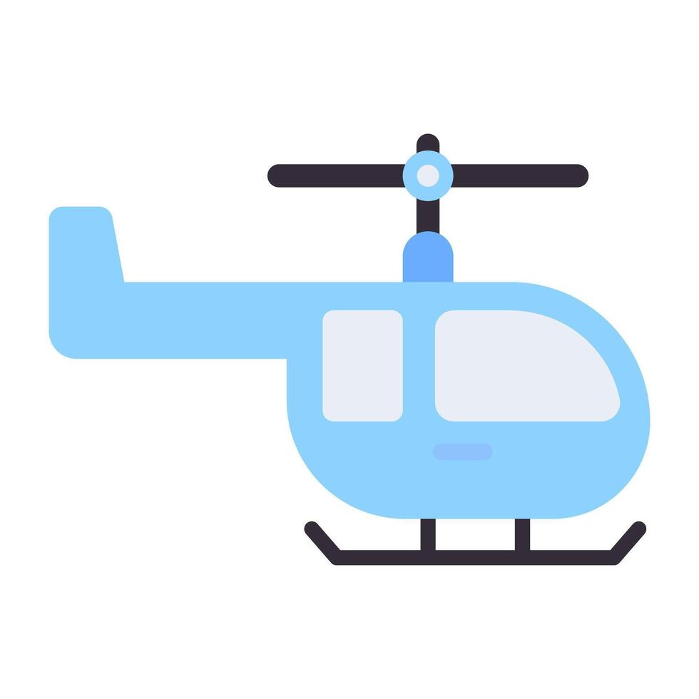 Helicopter vector icon in doodle design