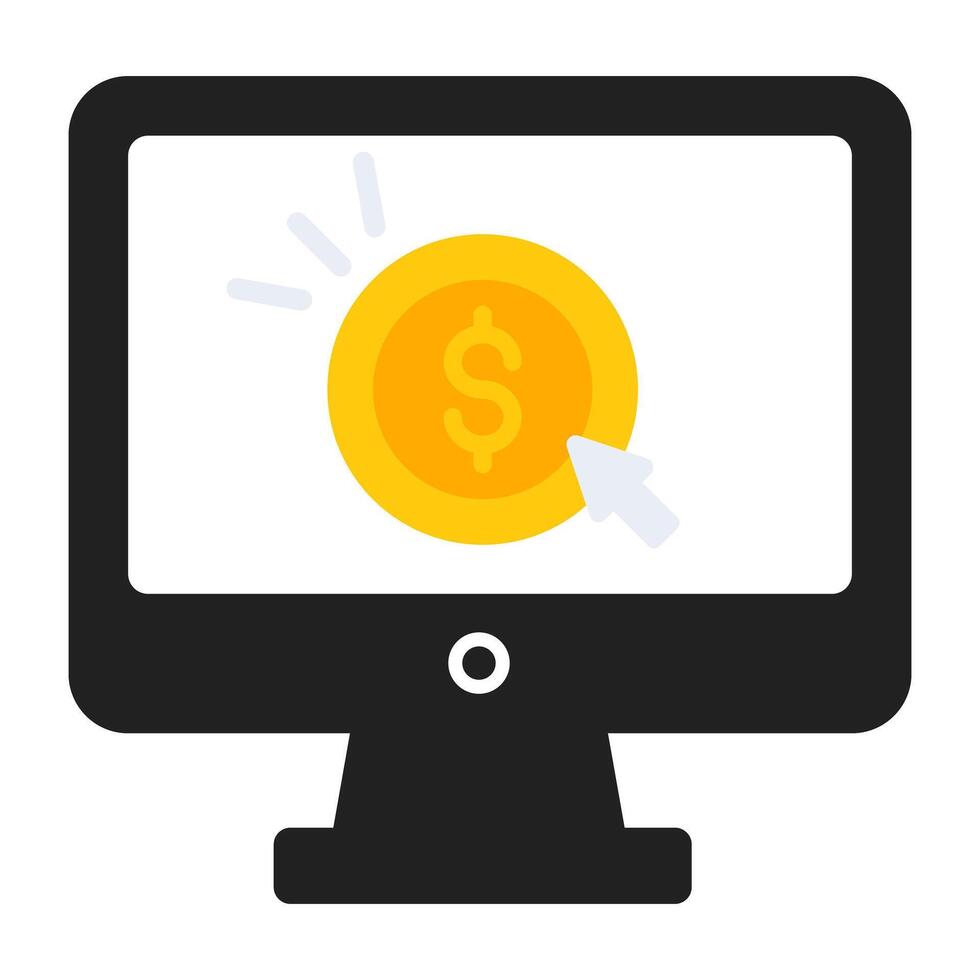 A flat design, icon of pay per click vector