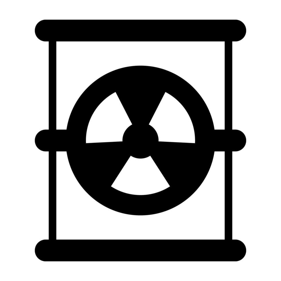 radiación firmar en barril, icono de peligro biológico tambor vector