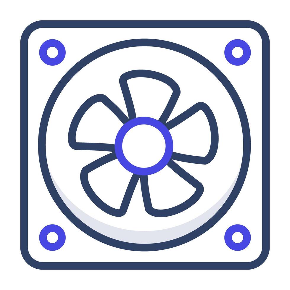 N A flat design, icon of computer cooling fan vector