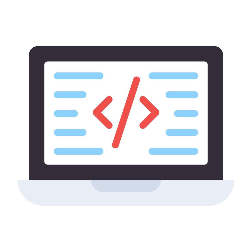 un plano diseño, icono de en línea codificación vector
