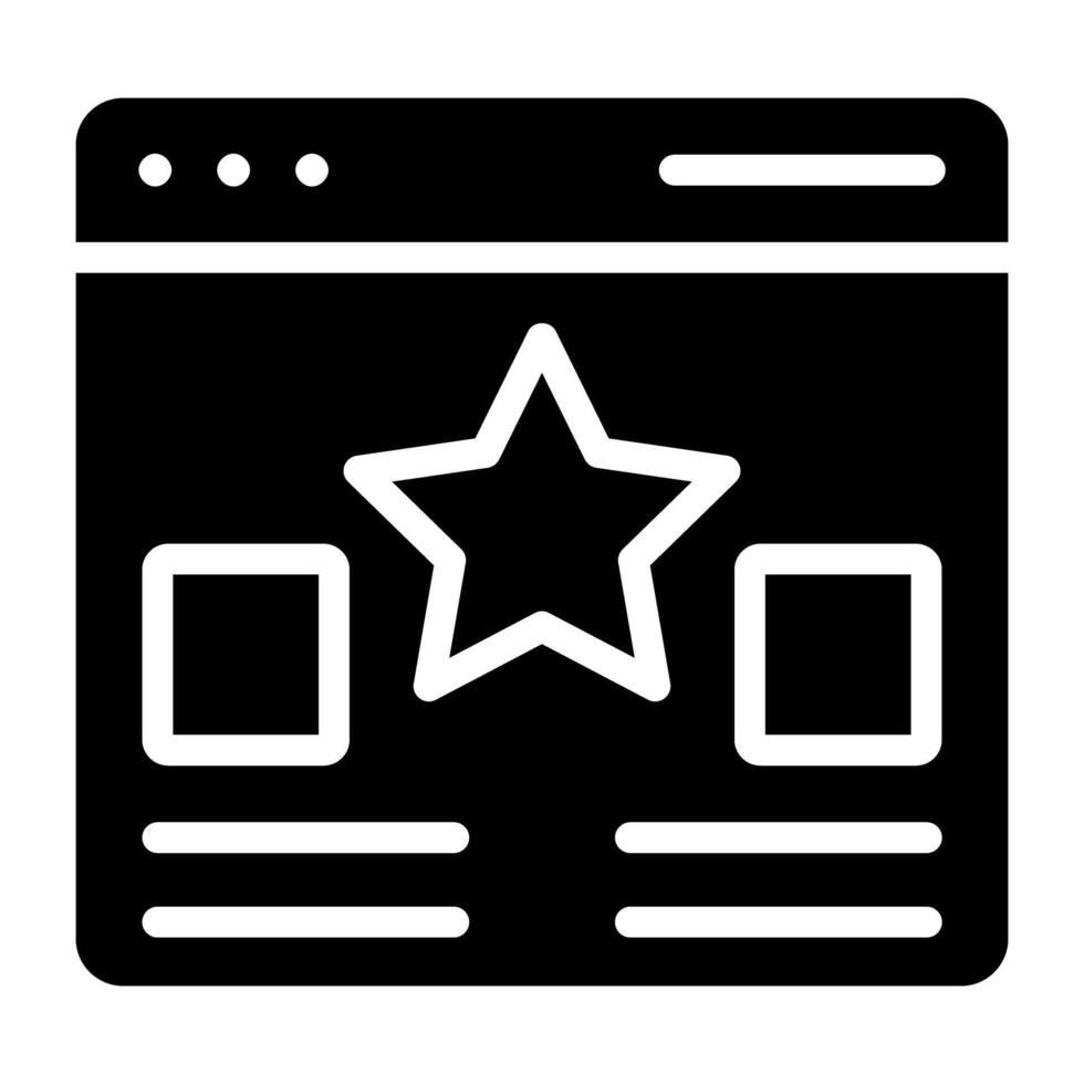 glyph design, icon of web rating vector
