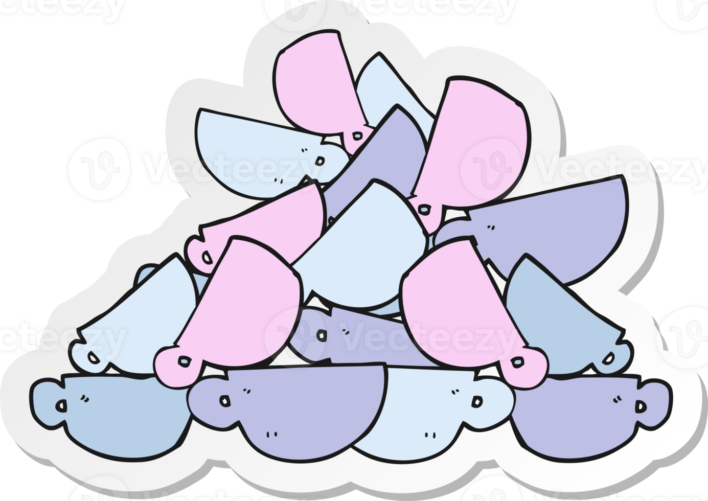 sticker of a cartoon coffee cups png