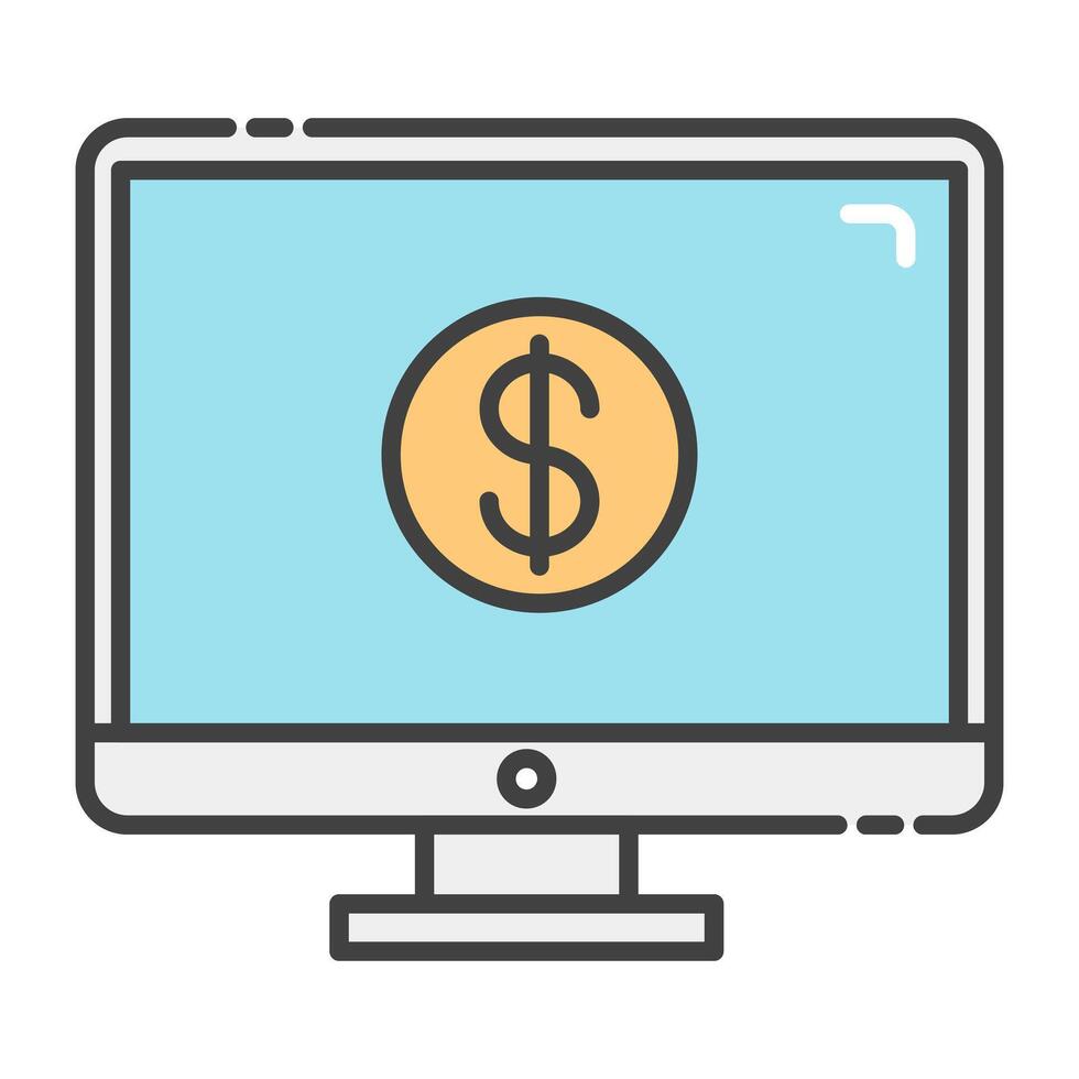 A flat design, icon of online banking vector