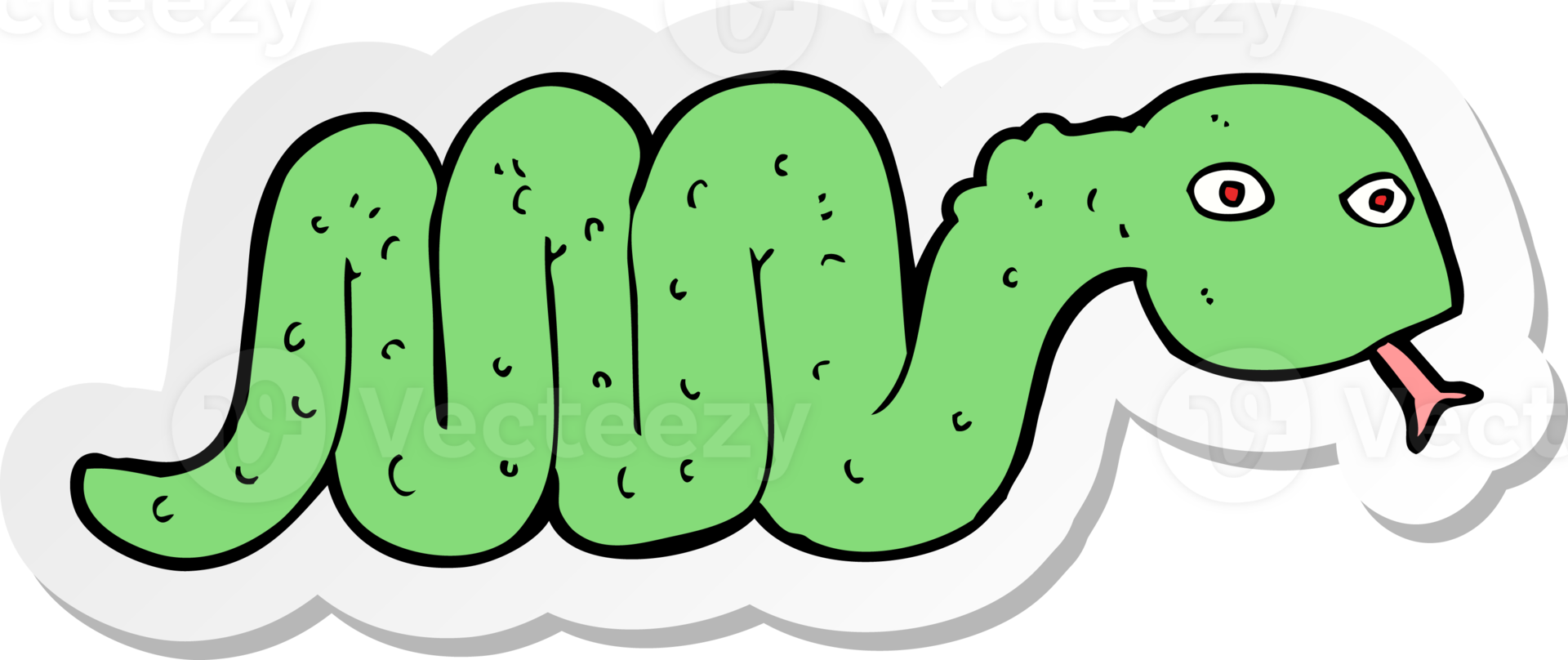 sticker of a funny cartoon snake png