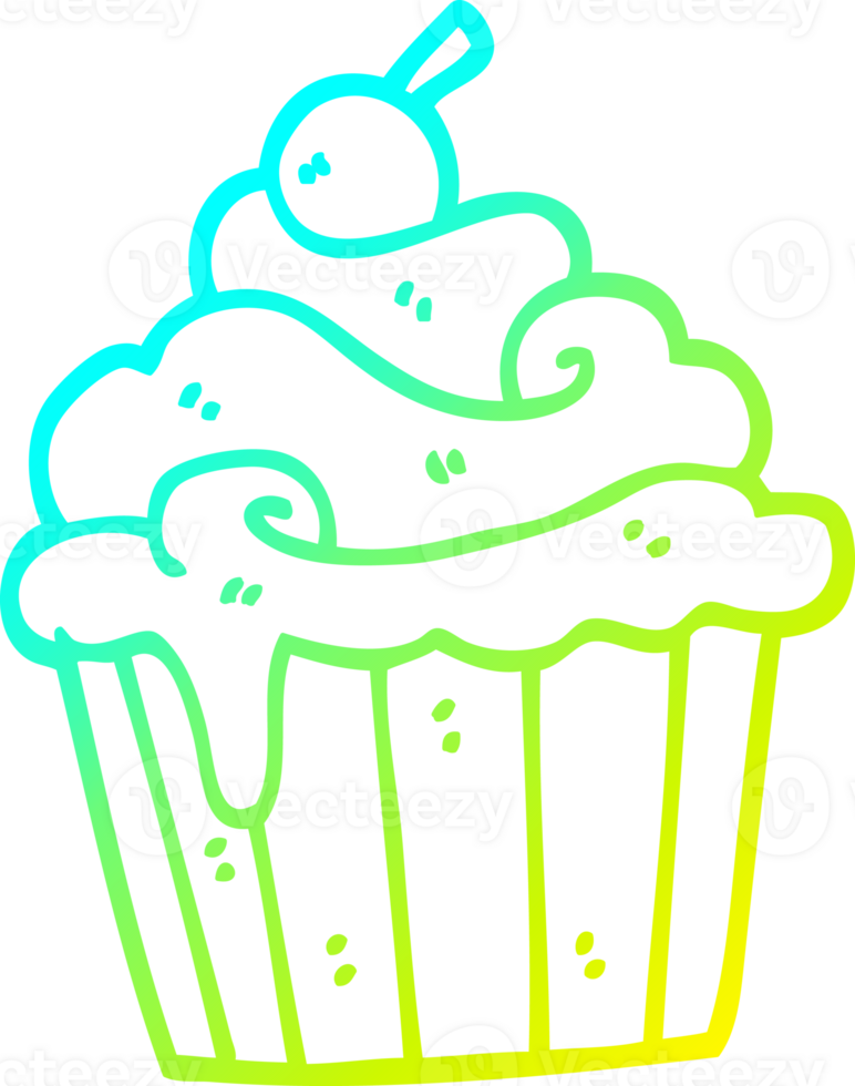 cold gradient line drawing cartoon cup cake png