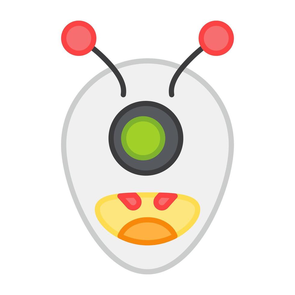 A flat design, icon of alien vector