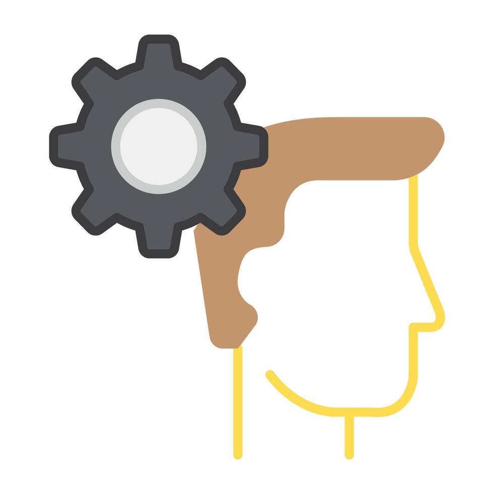 A flat design, icon of user setting vector