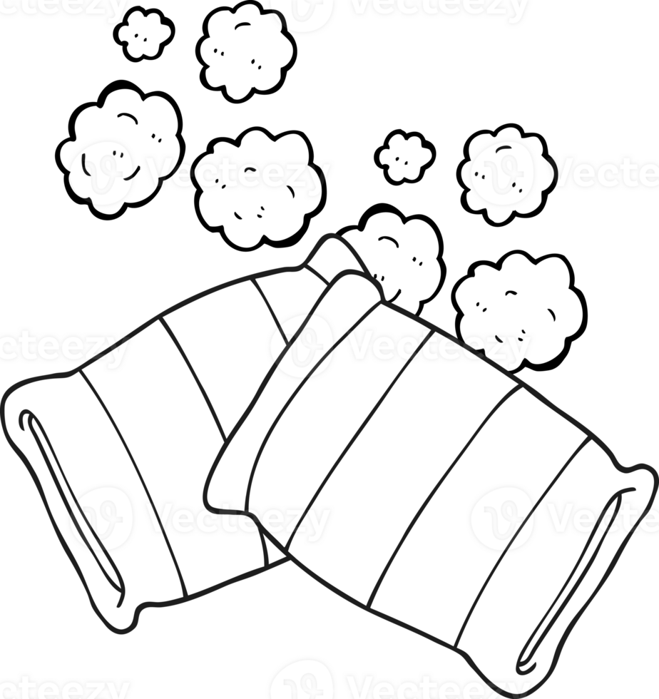 black and white cartoon pillow png