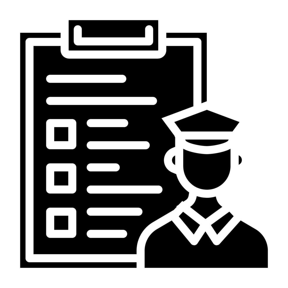 Clipboard with person, logistic manager icon vector