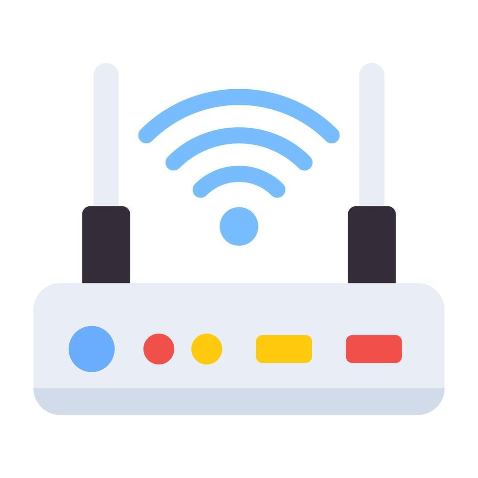 A flat design, icon of wifi device vector