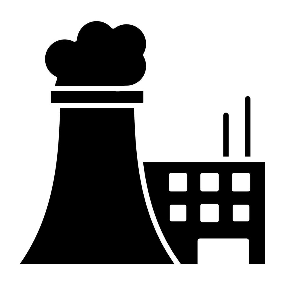 A glyph design, icon of power plant vector