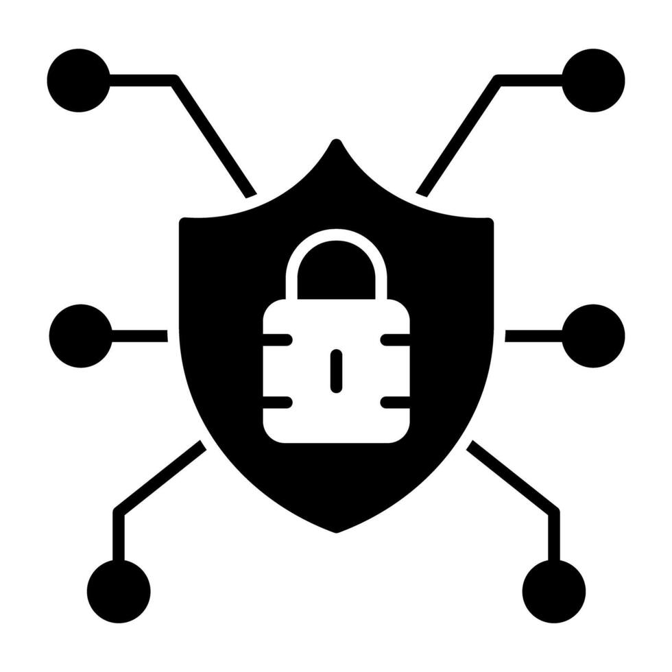 A flat design, icon of secure network vector