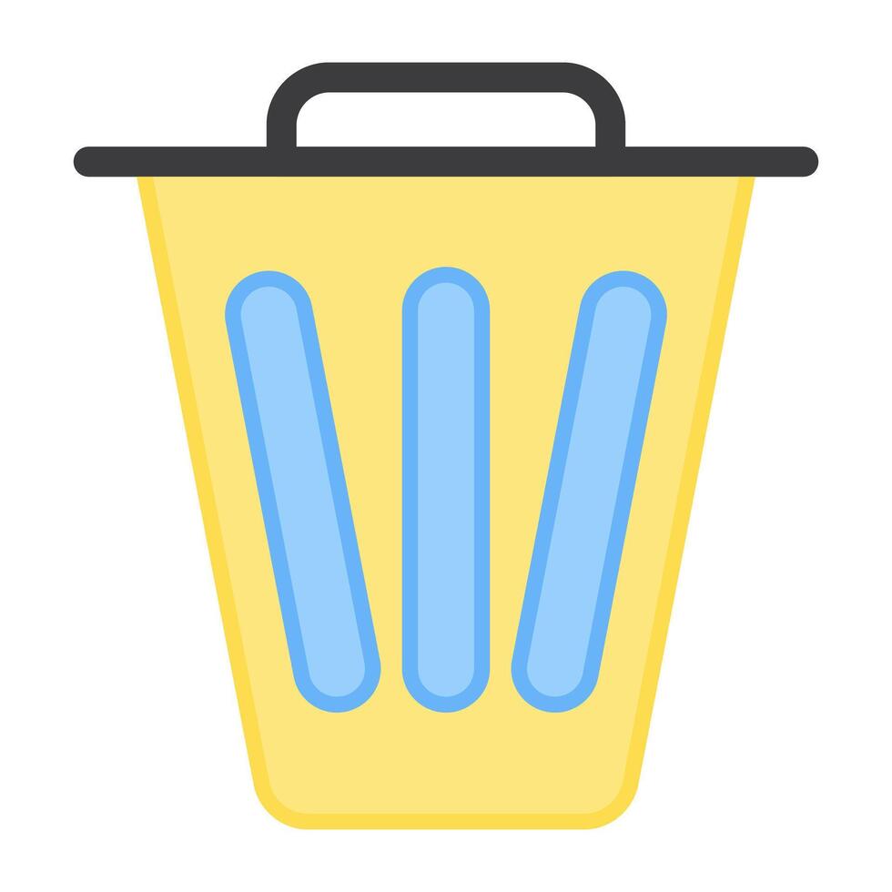 A flat design, icon of  dustbin vector
