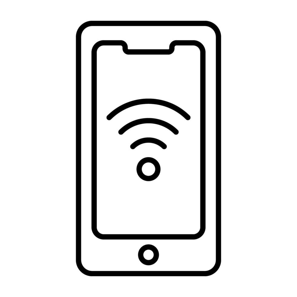 WiFi signal inside smartphone, icon of mobile WiFi vector