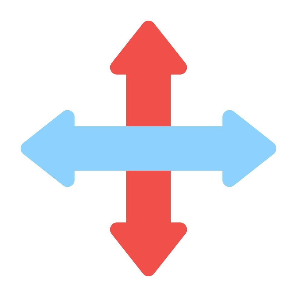 An icon design of four directions arrows, editable vector