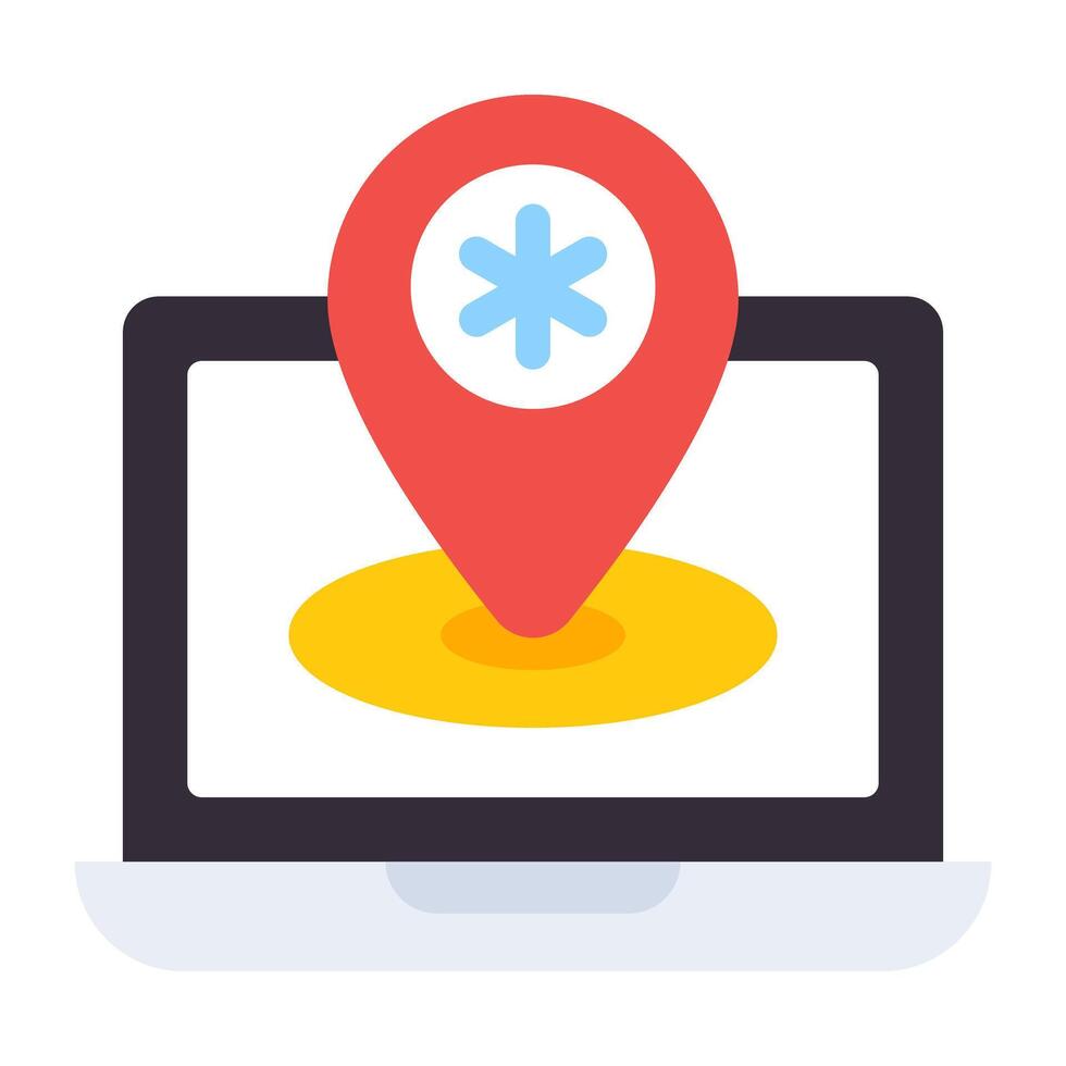 Medical sign inside pointer, hospital location icon vector