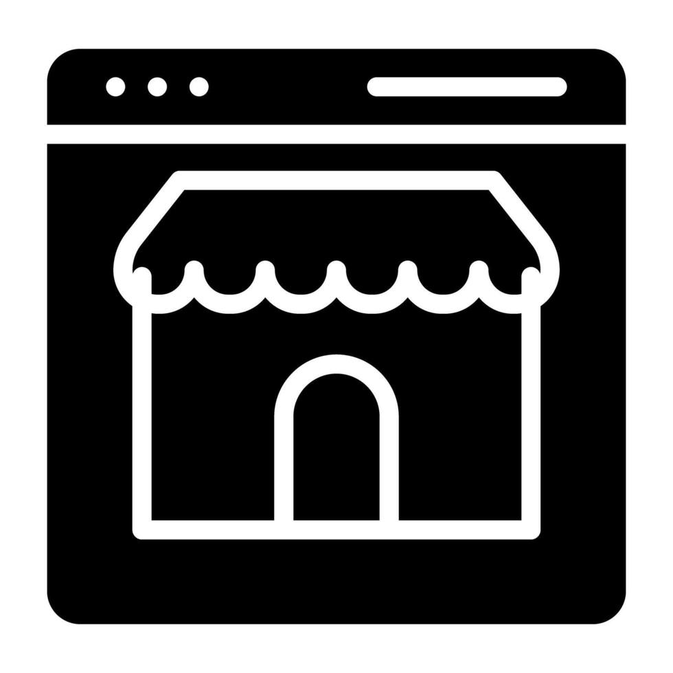 Outlet on webpage, icon of web shop vector